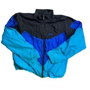 WINDBREAKER S SMALL JACKET VINTAGE BLUE TEAL BLACK CLASSIC WIND BREAKER